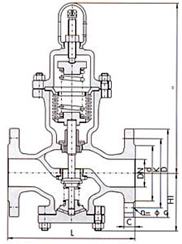 Y44H/Y型直接作用式波紋管減壓閥結(jié)構(gòu)示意圖