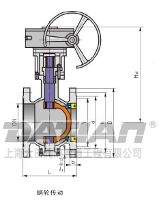 側裝偏心半球閥 蝸輪傳動