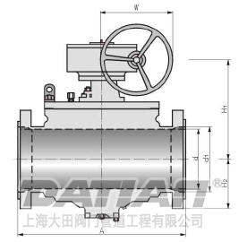 頂裝式鑄鋼球閥外形尺寸圖
