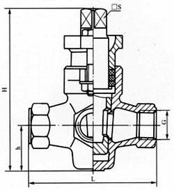三通內(nèi)螺紋旋塞閥結(jié)構(gòu)示意圖