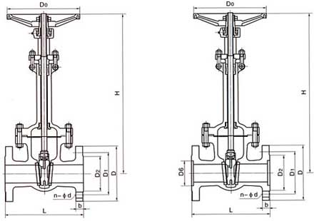 DZ41國(guó)標(biāo)低溫法蘭閘閥結(jié)構(gòu)圖