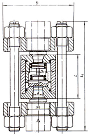 H72型對(duì)夾立式止回閥結(jié)構(gòu)示意圖