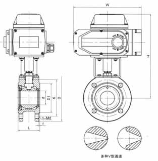 電動(dòng)超短型球閥結(jié)構(gòu)圖