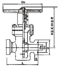 Z83平行式卡箍閘閥結(jié)構(gòu)示意圖