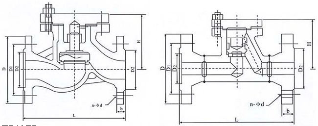 H41國標升降式止回閥結(jié)構(gòu)示意圖